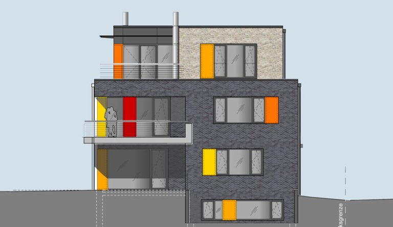 Ostansicht Wohnhaus mit Gewerbe in Hamburg