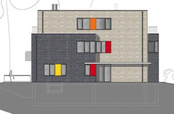 Wohnhaus mit Gewerbe in Hamburg, Nordansicht