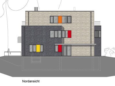 Wohnhaus mit Gewerbe in Hamburg, Nordansicht