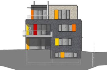 Wohnhaus mit Gewerbe in Hamburg, Ostansicht